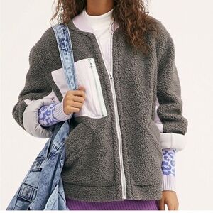 We The Free Rivington Sherpa Jacket in Lilac and Gray